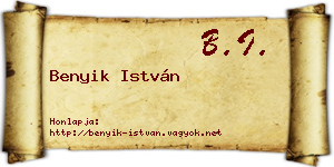 Benyik István névjegykártya